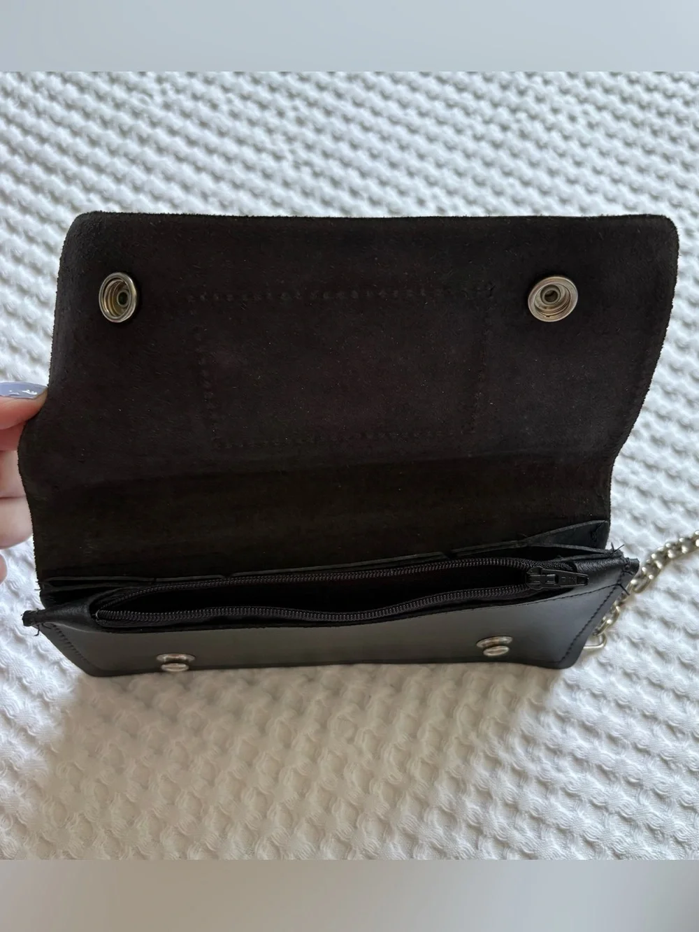 Harley Davidson Black Leather Biker Chain Wallet